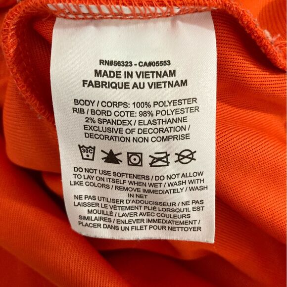 Nike Jacket Women’s XL Orange Full Zip Cropped Swoosh Spell Out Athleisure - Picture 10 of 12